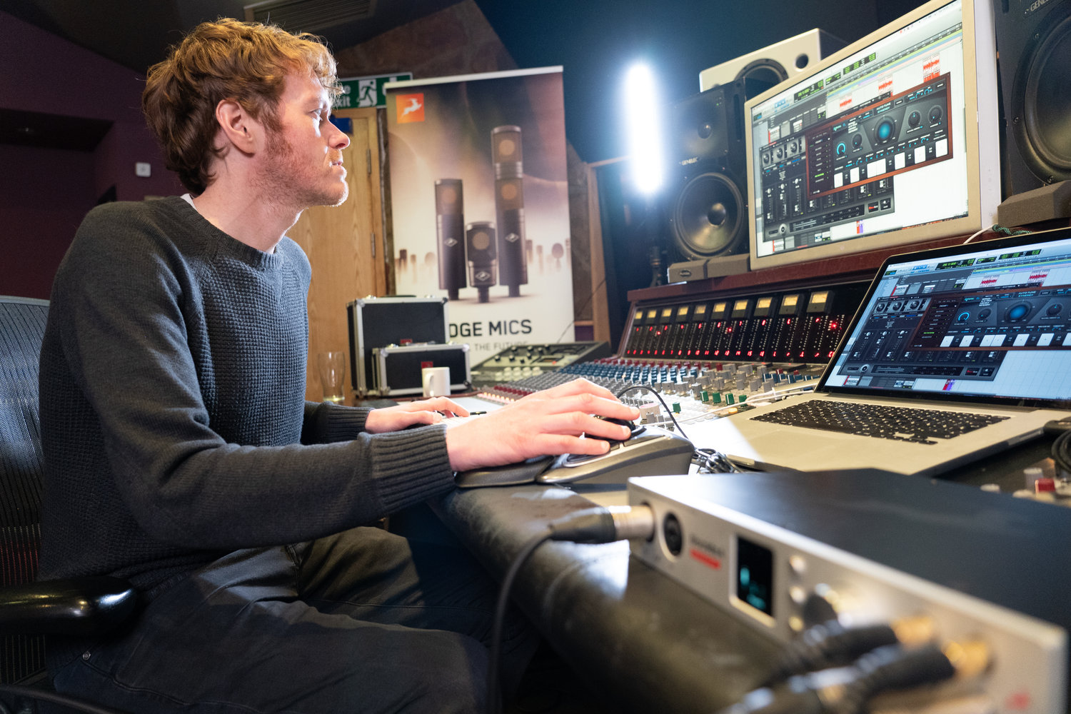 Darren Jones Mixing on his computer