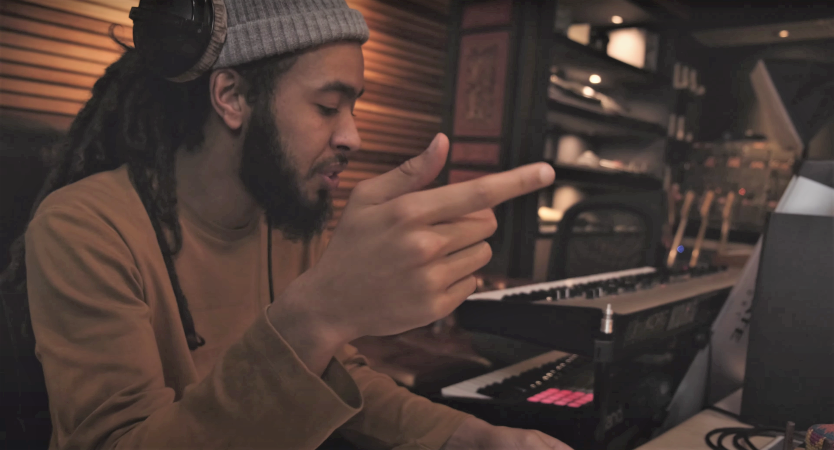 UK Rapper Deacon Rapping in the Studio